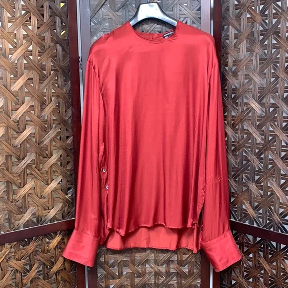 ANN DEMEULEMEESTER rayon×silk sier top Ann Demeulemeester | Tops | Ann Demeulemeester Rayon Silk